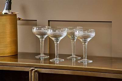 Mila Champagne Glass - Clear - (Set of 4)-nkuku