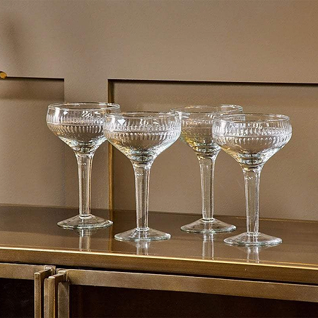 Mila Champagne Glass - Clear - (Set of 4)-nkuku