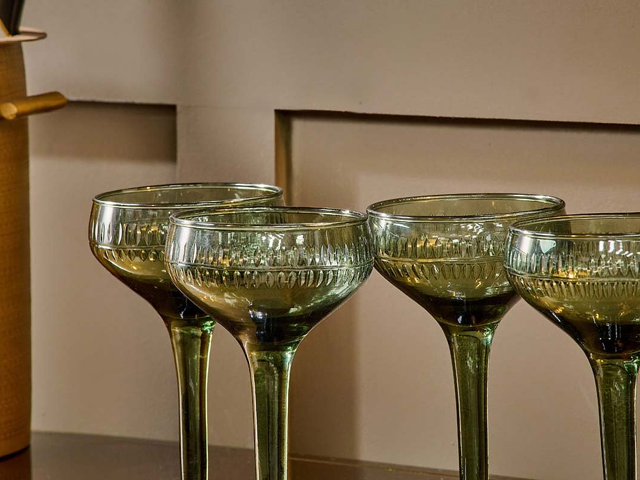 Mila Champagne Glass - Dark Emerald - (Set of 4)
