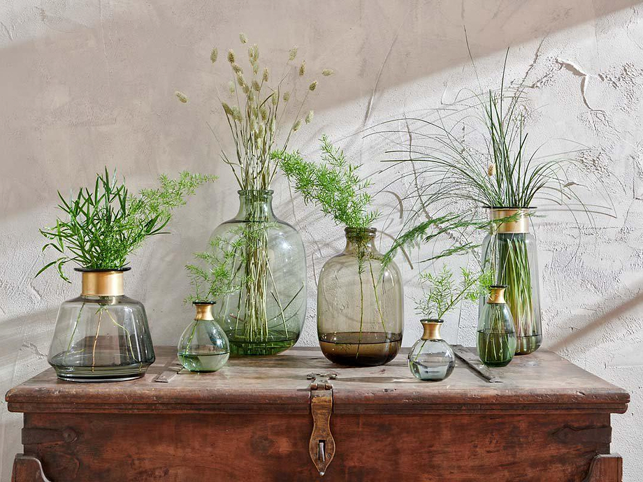 Miza Mini Glass Vase - Smoke