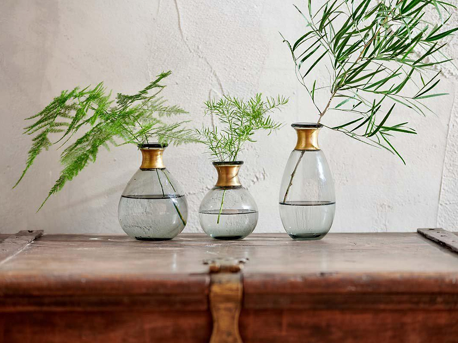 Miza Mini Glass Vase - Smoke