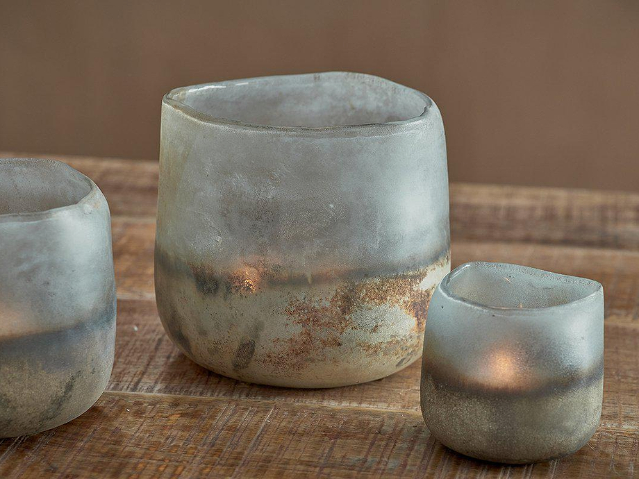 Ngolo Tealight Holder - Aged Smoke
