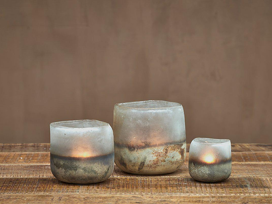 Ngolo Tealight Holder - Aged Smoke