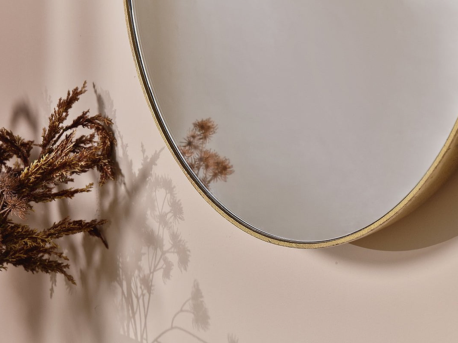 Olena Round Mirror - Antique Brass