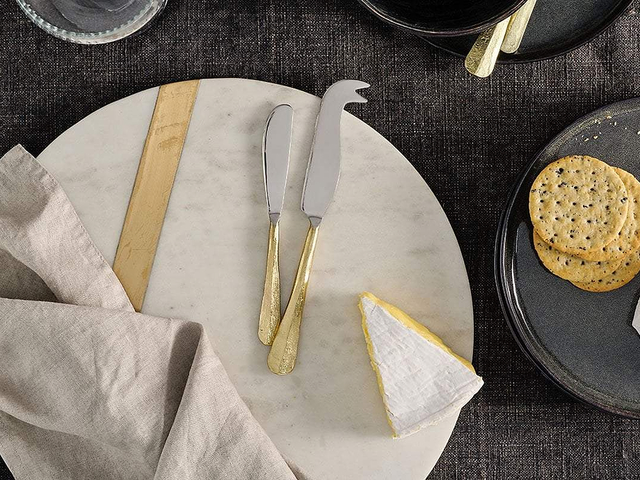 Osko Cheese & Butter Knife Set - Brushed Gold (Set of 2)