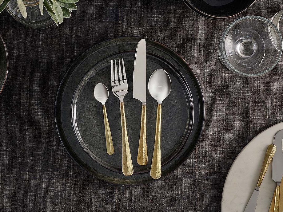Osko Cutlery Set - Brushed Gold (Set of 16)