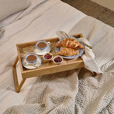 Pawi Mango Wood Breakfast Tray-nkuku