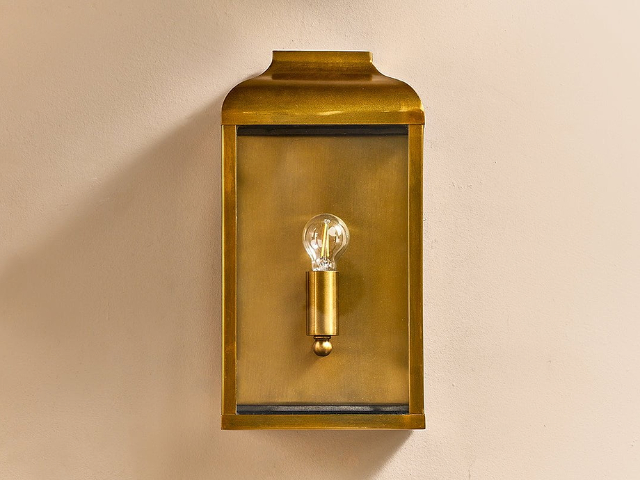 Riad Outdoor Lantern - Antique Brass And Clear