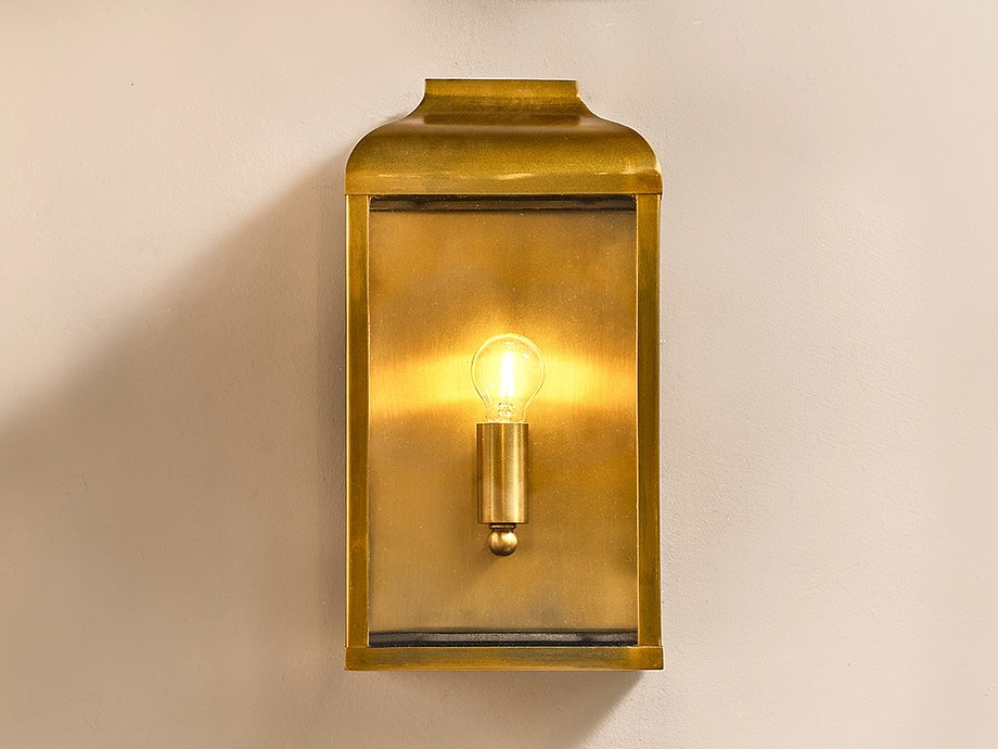 Riad Outdoor Lantern - Antique Brass And Clear