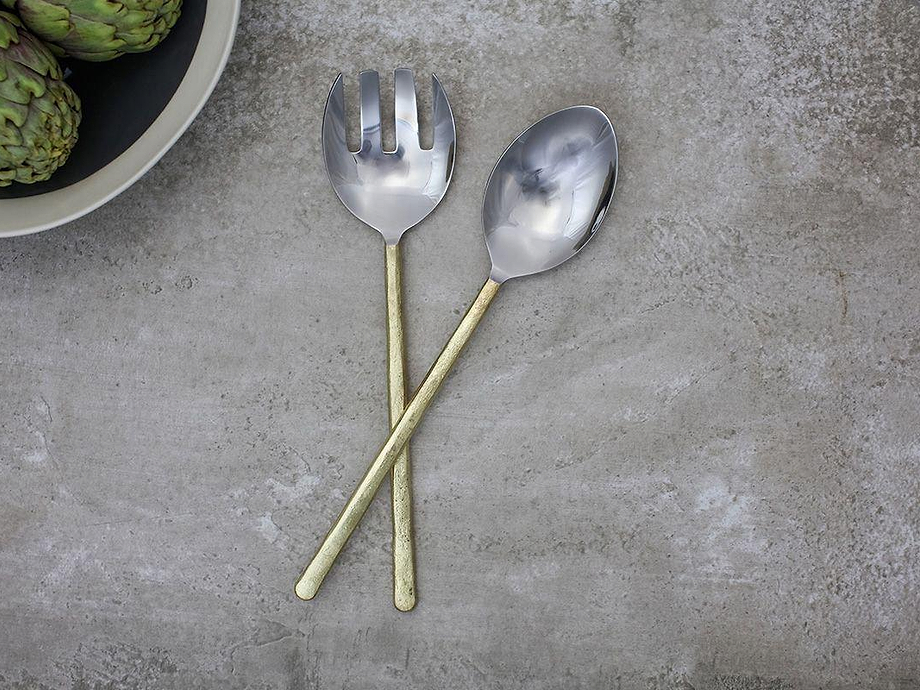 Sirkali Salad Server Set - Brushed Gold (Set of 2)