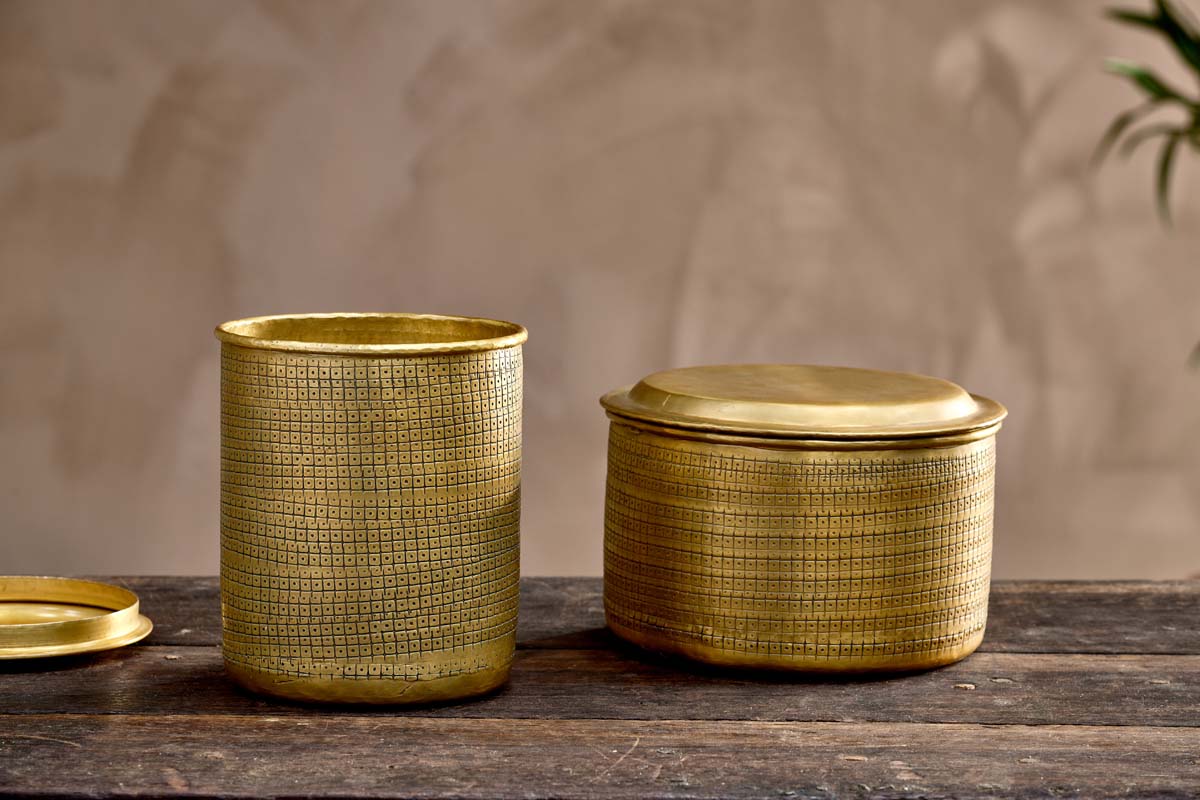 Tembesi Etched Pot - Wide-nkuku