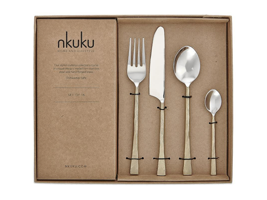 Usa Cutlery Set - Brushed Gold (Set of 16)