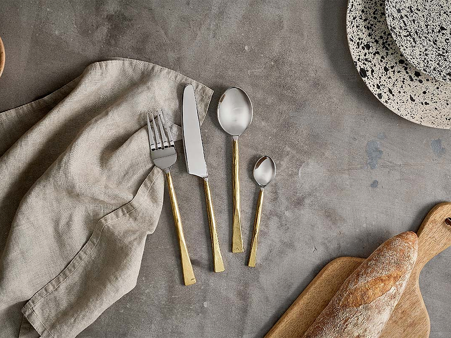 Usa Cutlery Set - Brushed Gold (Set of 16)