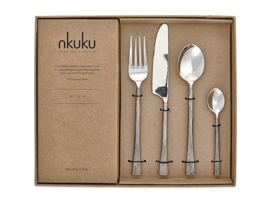 Usa Cutlery Set - Brushed Silver (Set of 16)
