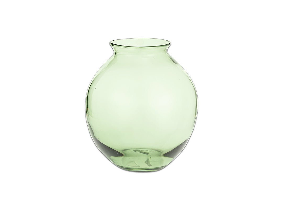 Vanita Glass Vase - Green - Wide