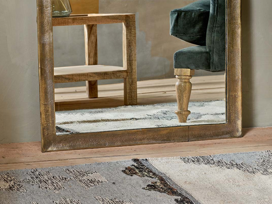 Yadur Full Length Mirror - Antique Brass