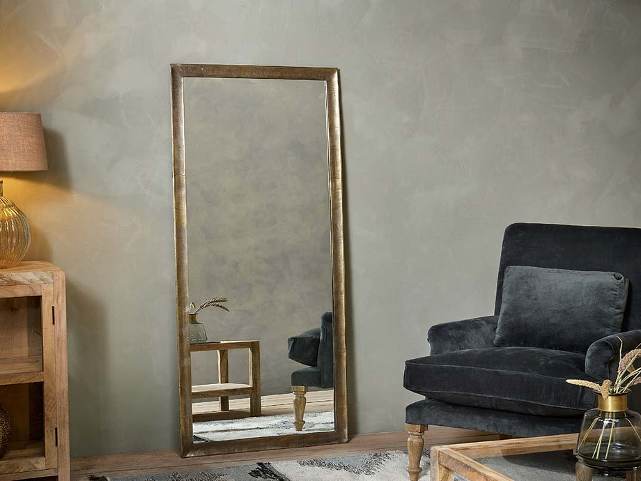 Yadur Full Length Mirror - Antique Brass