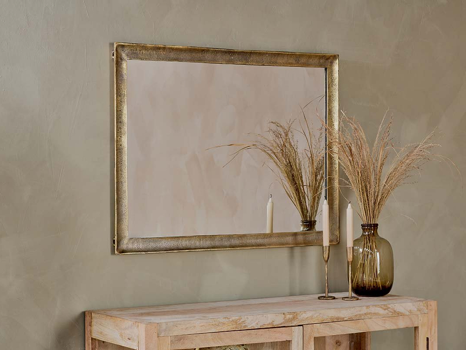 Yadur Rectangular Mirror - Antique Brass - Large