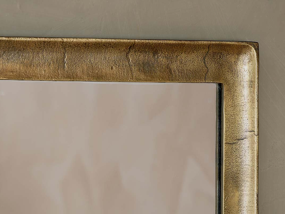 Yadur Rectangular Mirror - Antique Brass - Small