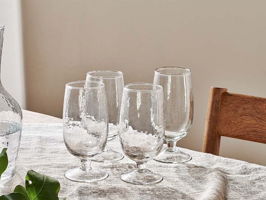 Yala Hammered Glass - Clear (Set of 4)