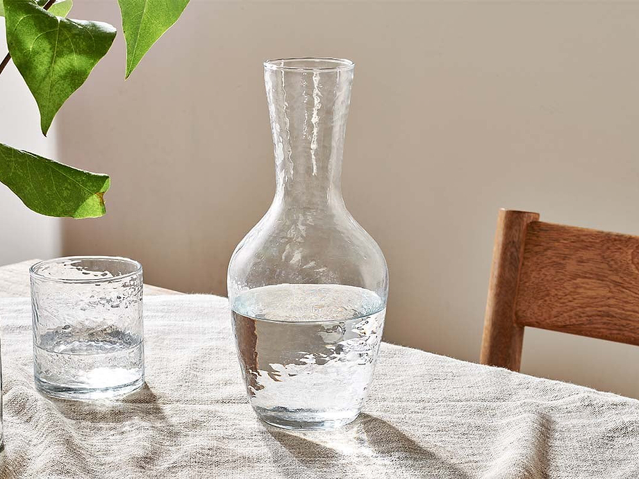 Yala Hammered Jug - Clear Glass