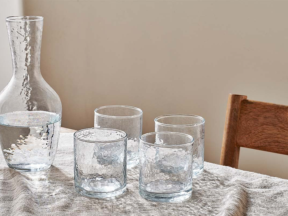 Yala Hammered Tumbler - Clear Glass (Set of 4)