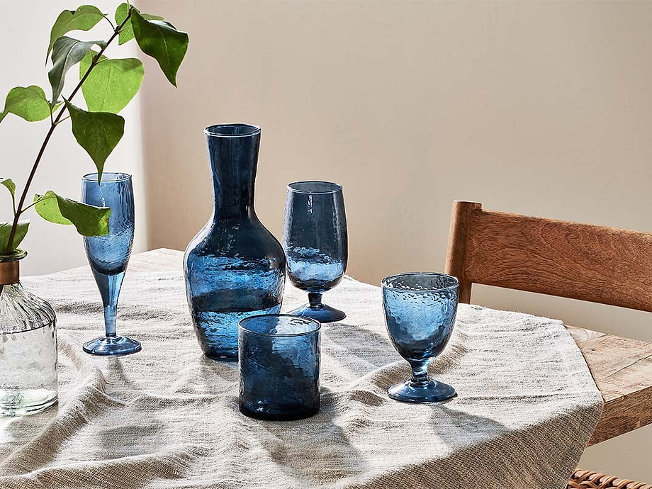 Yala Hammered Tumbler - Indigo (Set of 4)