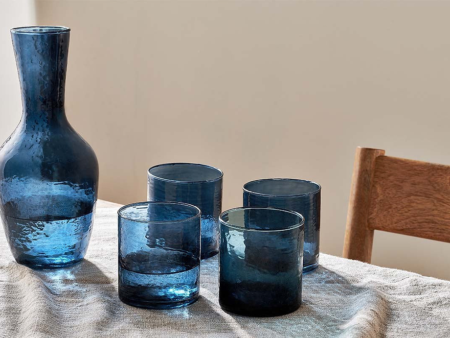 Yala Hammered Tumbler - Indigo (Set of 4)