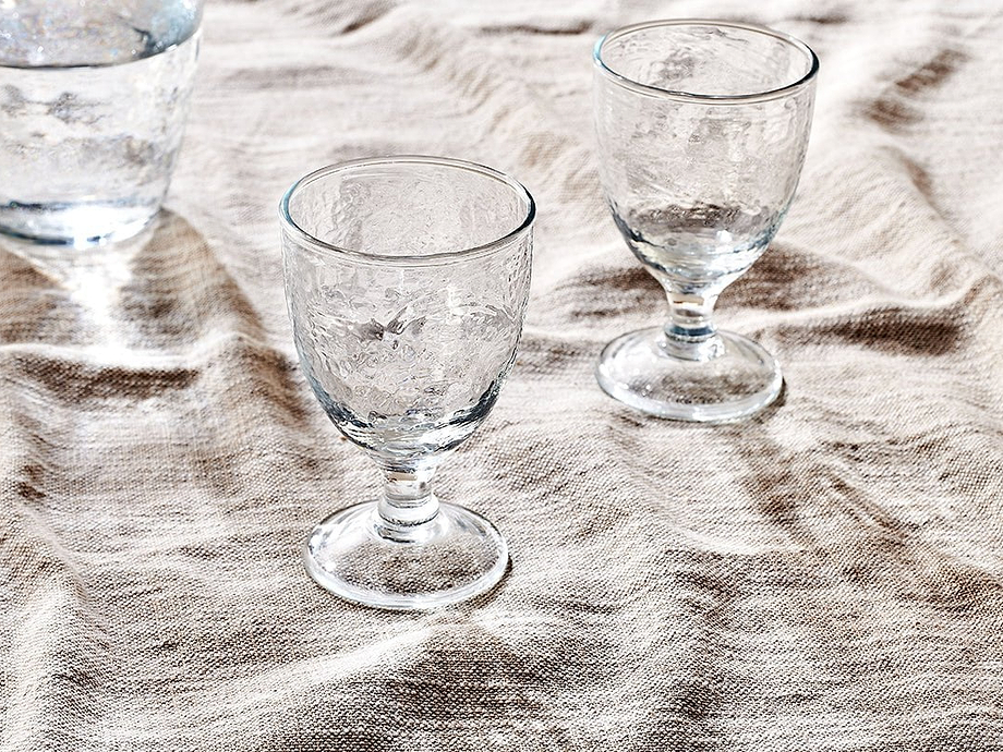 Yala Hammered Wine Glass - Clear Glass (Set of 4)