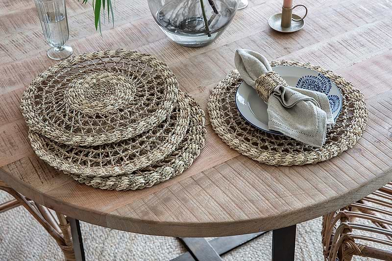 nkuku KITCHEN & DINING ACCESSORIES Aarushu Table Mat - Natural - Set of 4