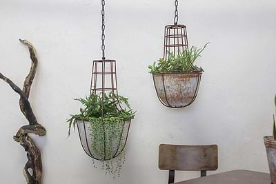 Nkuku VASES & PLANTERS Abari Caged Hanging Planter