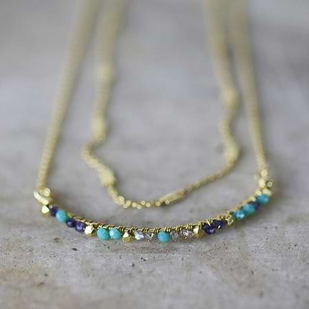 Nkuku Jewellery & Accessories Aja Lolite, Labradorite and Calcydon Necklace