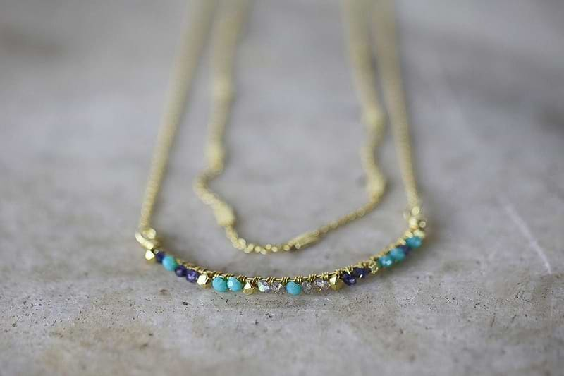 Nkuku Jewellery & Accessories Aja Lolite, Labradorite and Calcydon Necklace