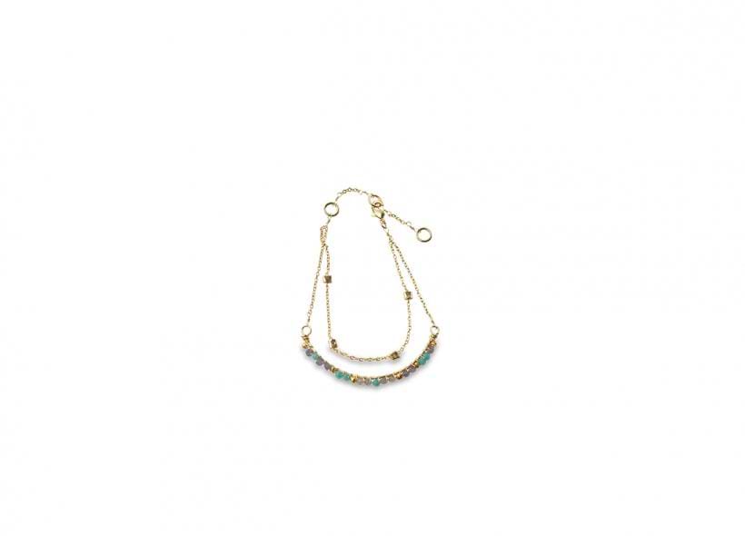 Aja Lolite, Labradorite And Chalcedony Bracelet