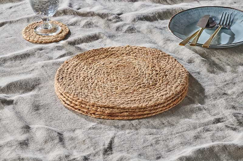 Nkuku Table Accessories Braided Hemp Tablemats - Natural - Set Of 4