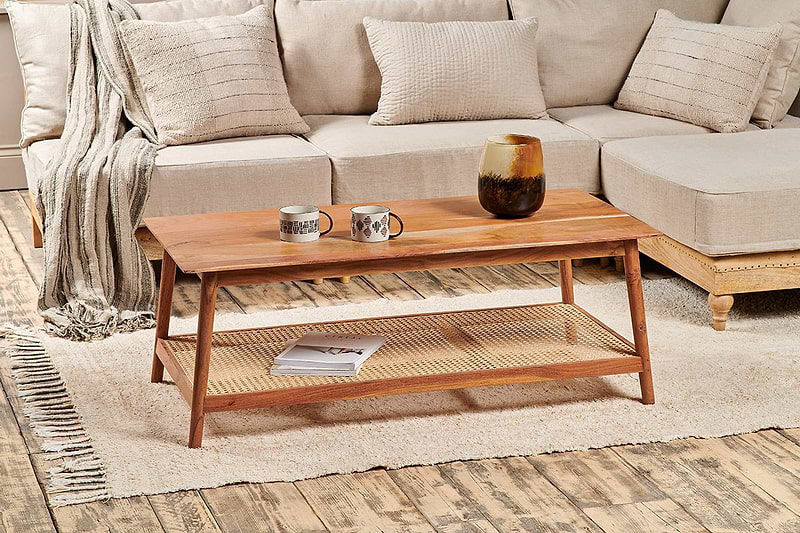 nkuku TABLES Erabar Acacia & Cane Coffee Table