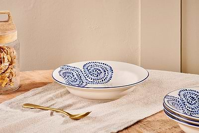 nkuku TABLEWARE Eshani Pasta Bowl - Indigo