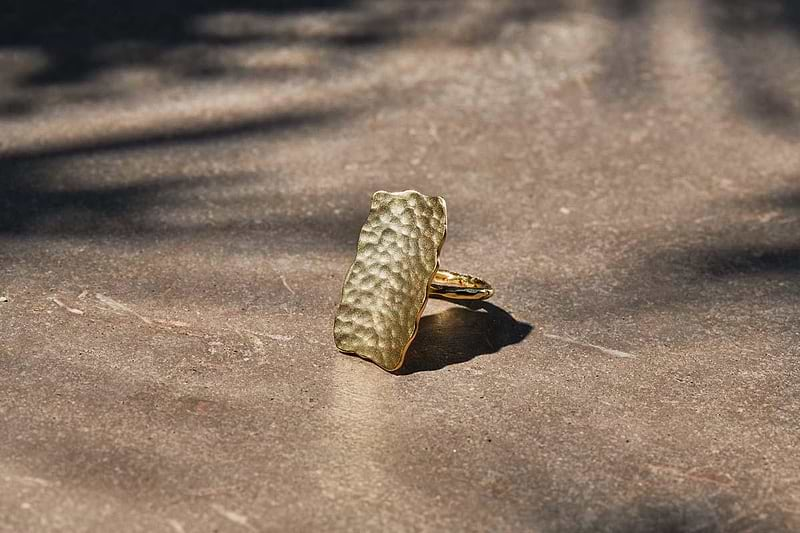 Nkuku Jewellery & Accessories Huron Hammered Ring Band