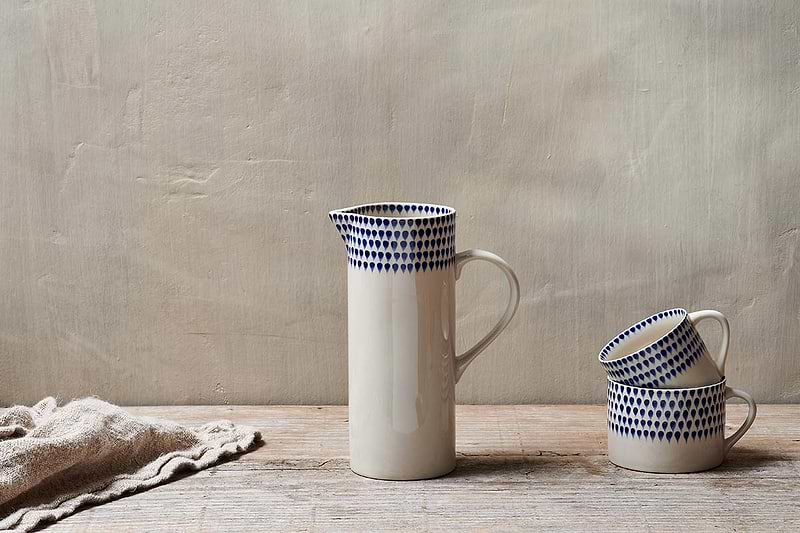 Nkuku TABLEWARE Indigo Drop Jug