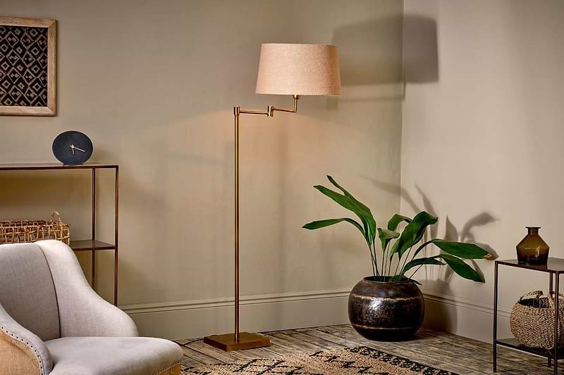 Nkuku LIGHTING Kara Floor Lamp - Brass