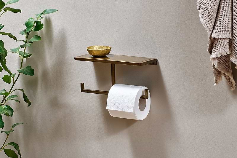 nkuku STORAGE & HANGING ACCESSORIES Mahi Wall Mounted Toilet Roll Holder