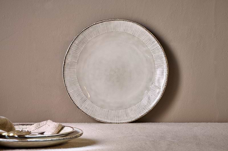 Nkuku TABLEWARE Malia Dinner Plate - Cream