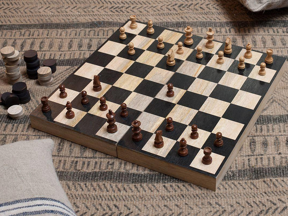 Mango Wood Chess & Draughts