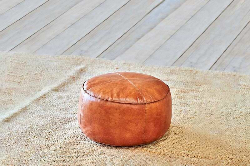 Nkuku Furniture Nadu Leather Pouf