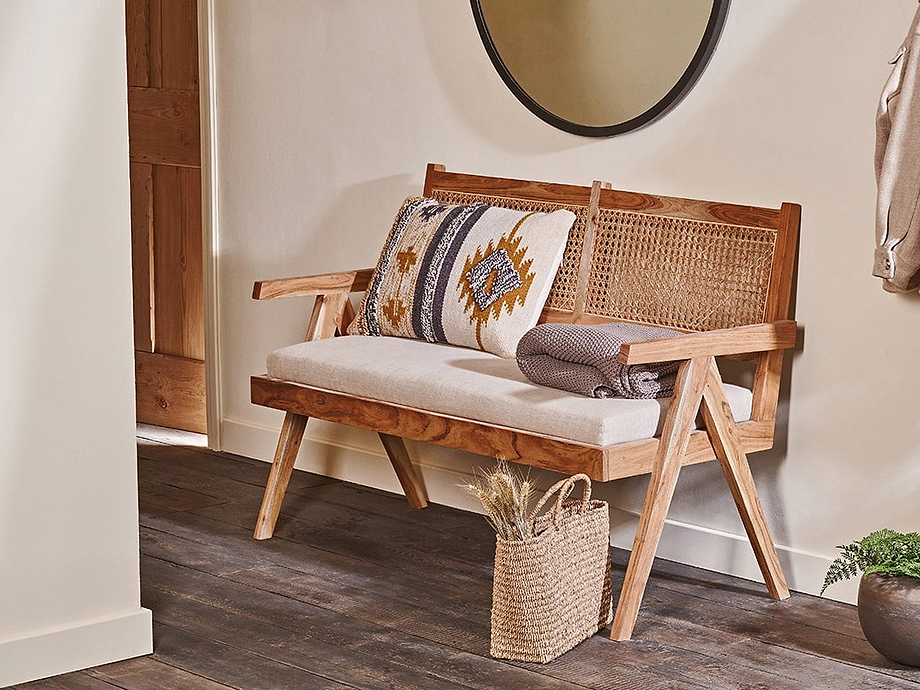 Nalrina acacia and cane sofa