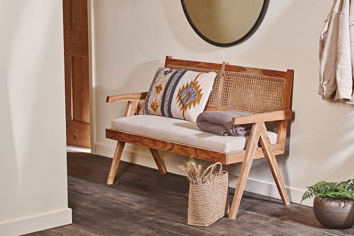 Nalrina acacia and cane sofa