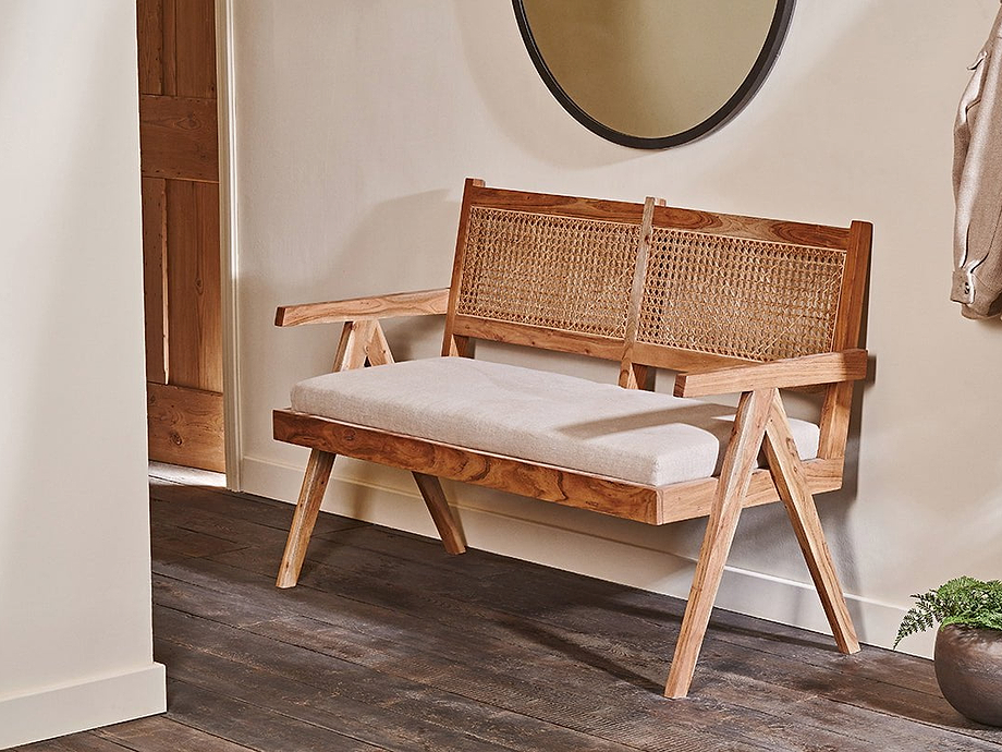 Nalrina acacia and cane sofa