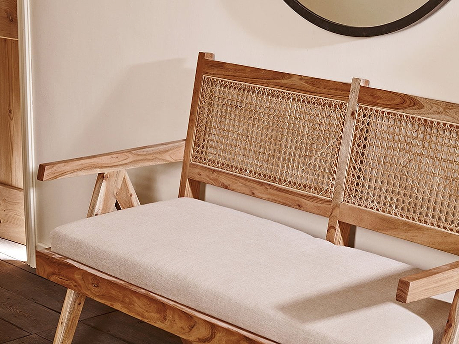 Nalrina acacia and cane sofa