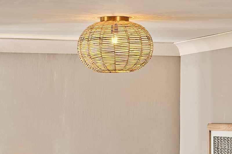 nkuku LIGHTS Noko Rattan Flush Ceiling Light