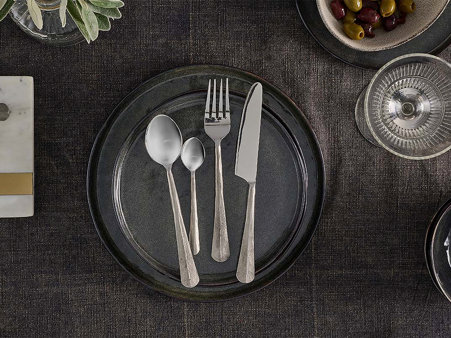 Osko Cutlery Set - Brushed Silver (Set of 16)